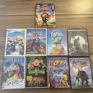 Lot of 9 DVDs Rango ParaNorman Spirit Road to El Dorado Untested Bundle Media